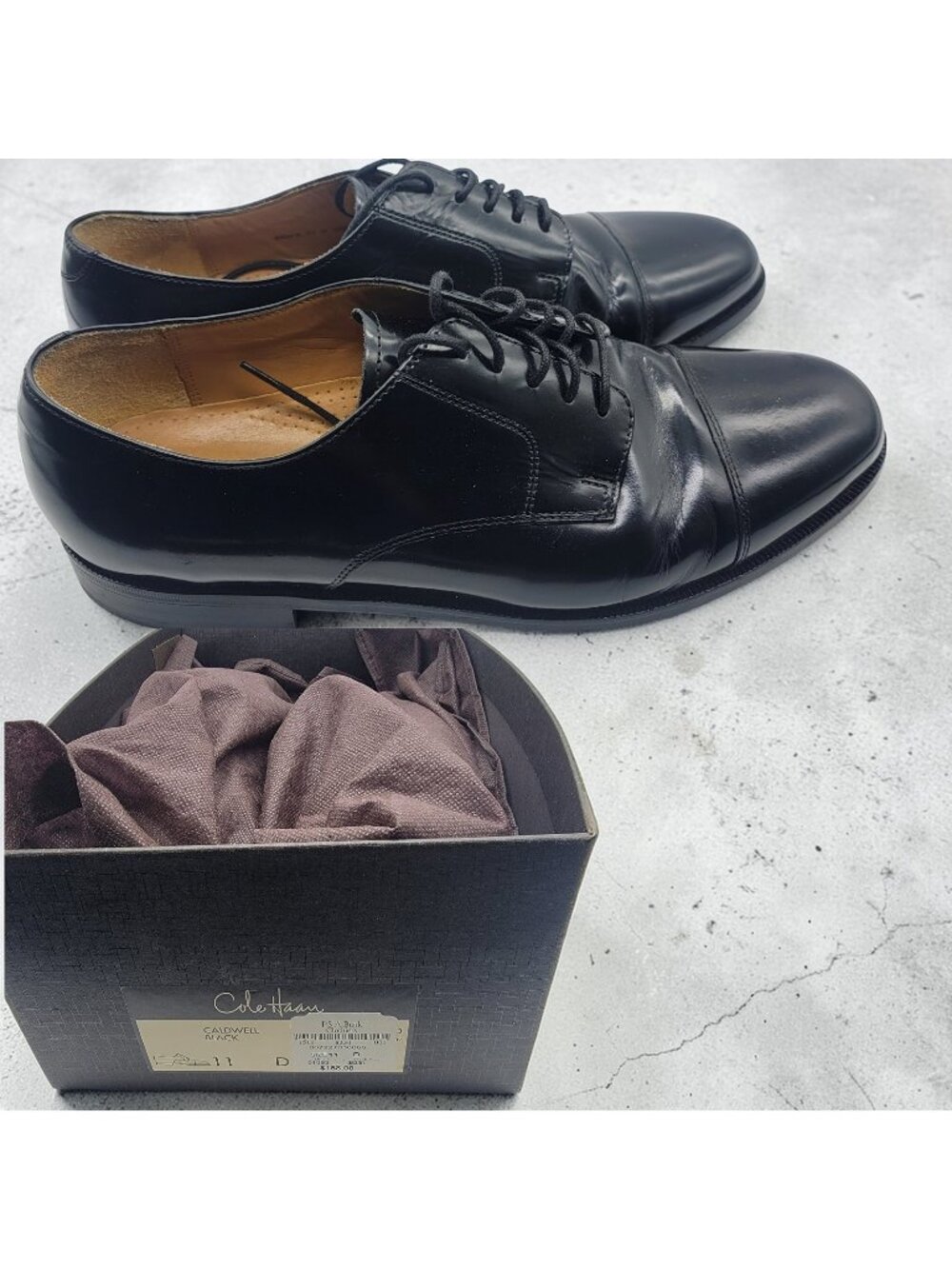 Cole Haan Caldwell Black Oxford Cap Toe Lace Up Men's Shoes 08330 Size 11 D